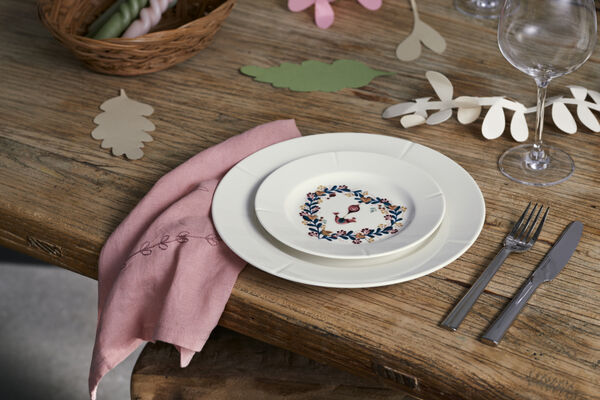 GC Cottage Tallerken Ø19. 5 cm hvid m. deko