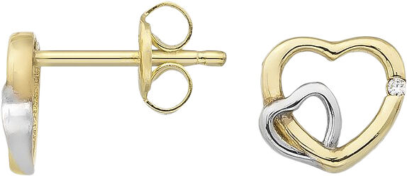 Double heart &oslash;restikker - 8 kt.