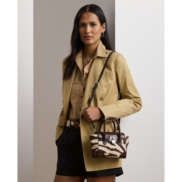 Zebra-Print Canvas Small Tanner Satchel