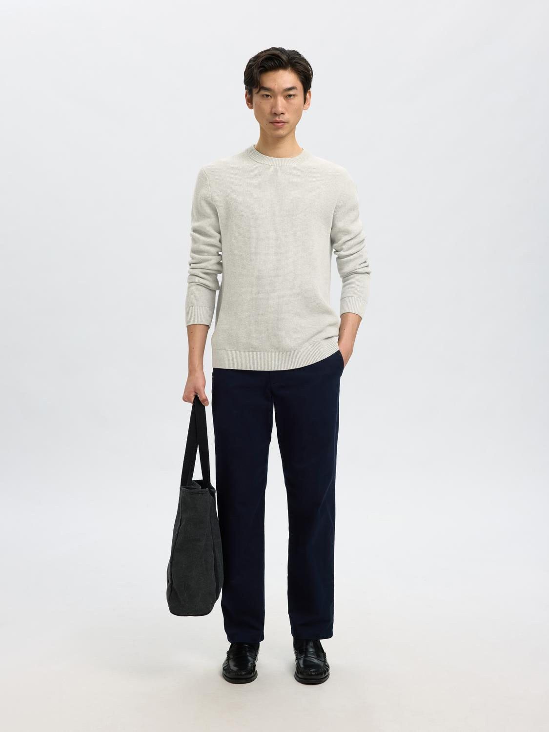SLHDANE LS KNIT STRUCTURE CREW NECK