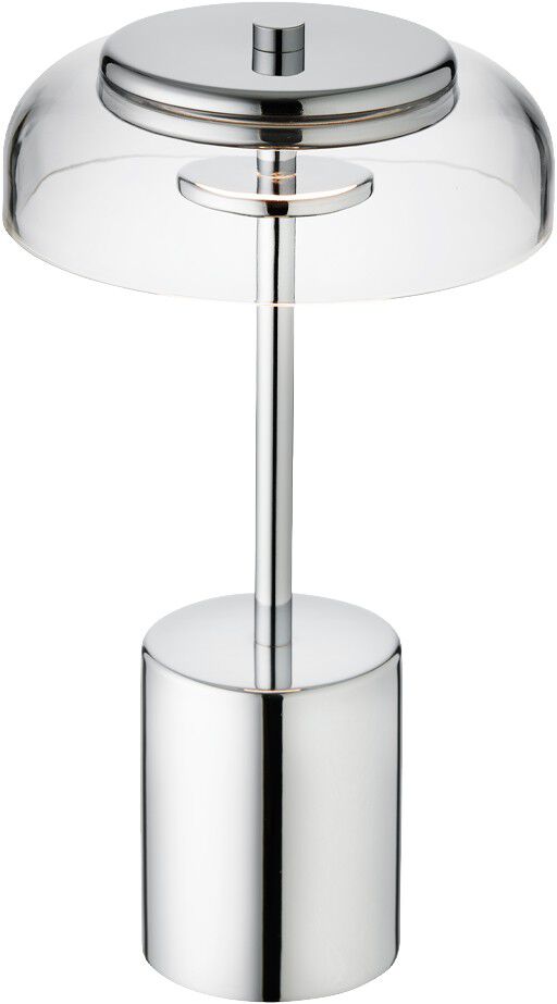 Blossi Table Mini, portable, chrome / clear