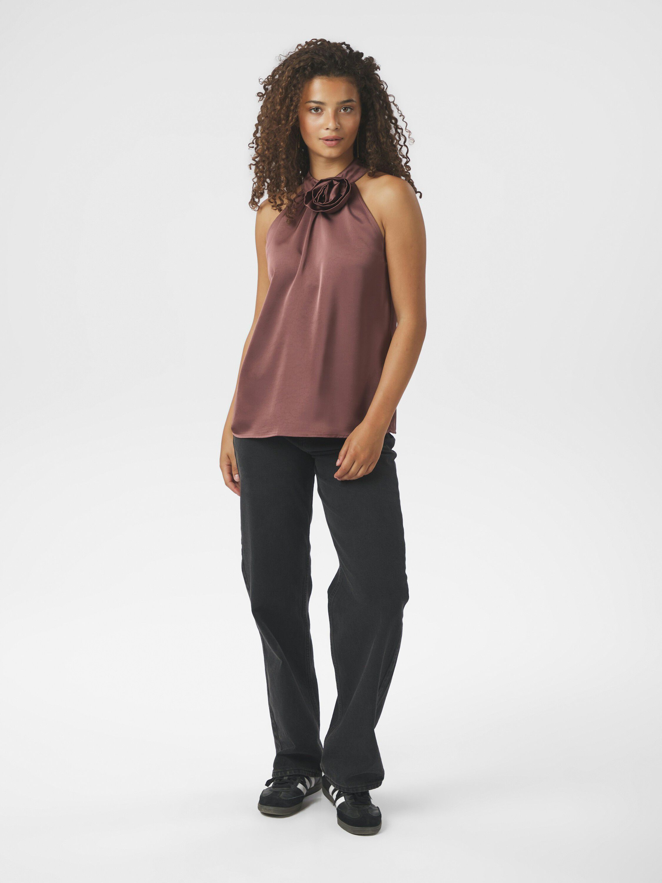 Rosette heavy Sateen Top