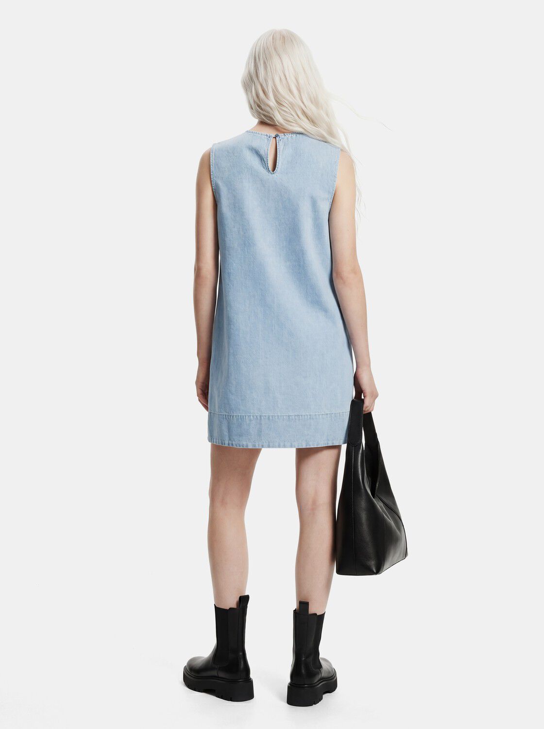 Pcflora Sl Mini Denim Dress Noos
