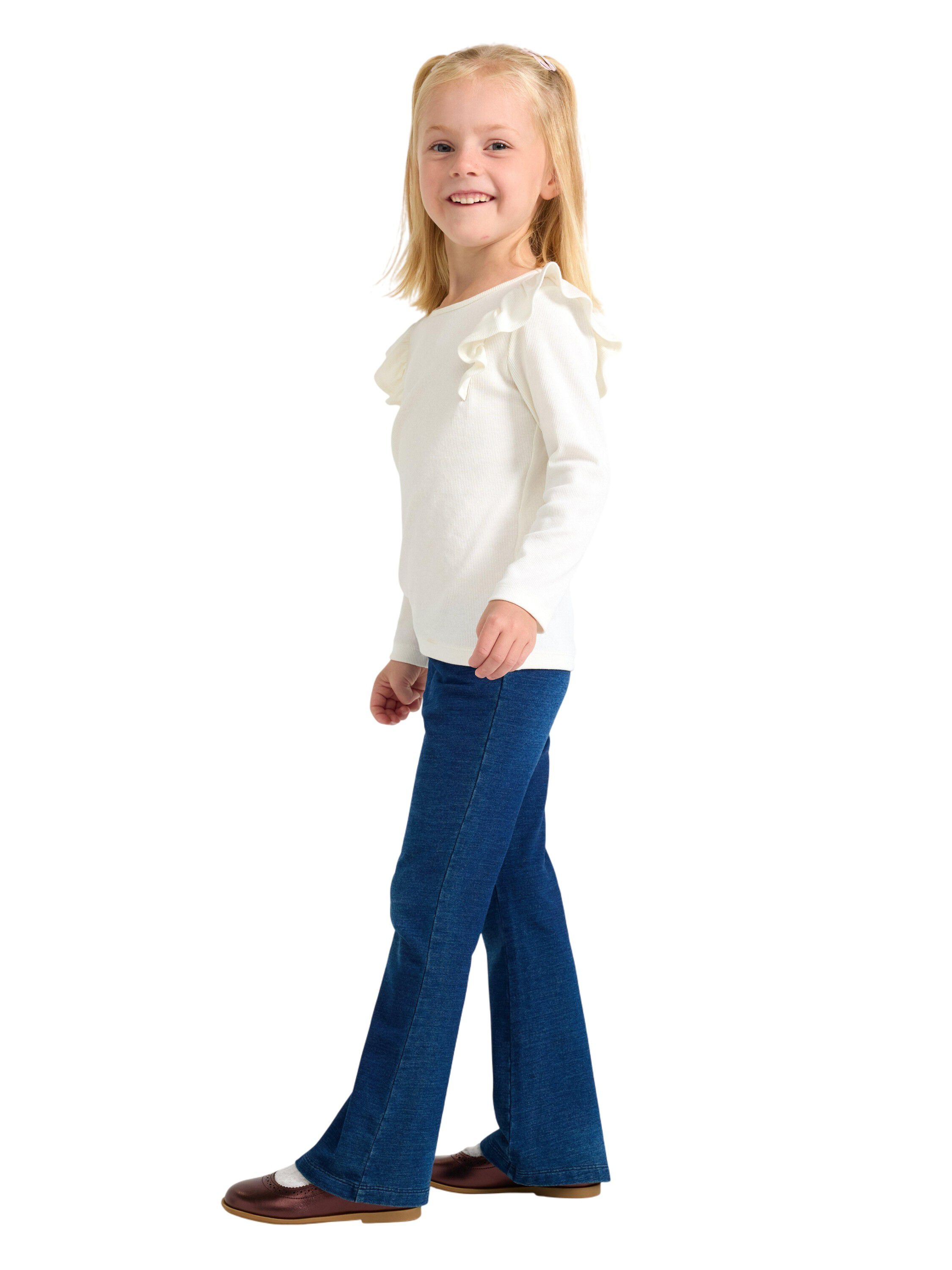 Mjuka leggings i denimtrik&aring; med ela