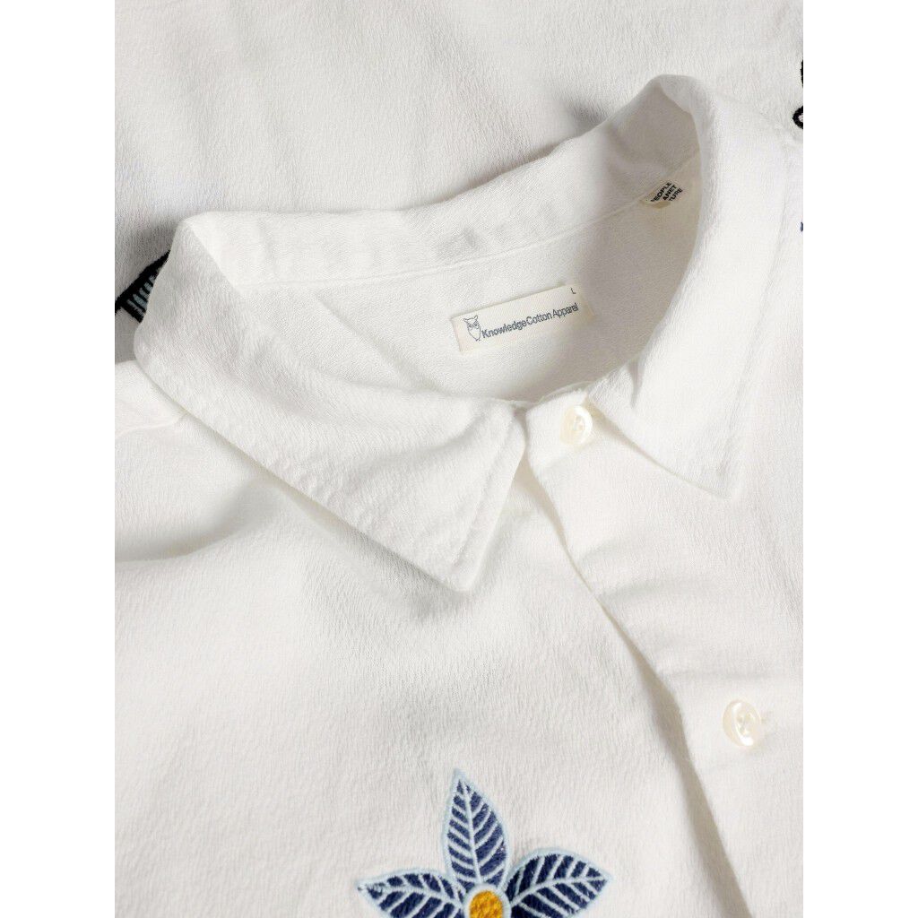 Box fit short sleeve shirt with embroidery - GOTS/Vegan