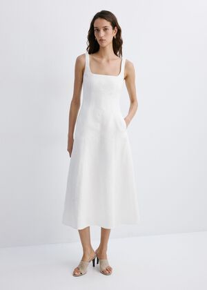 A-line linen dress
