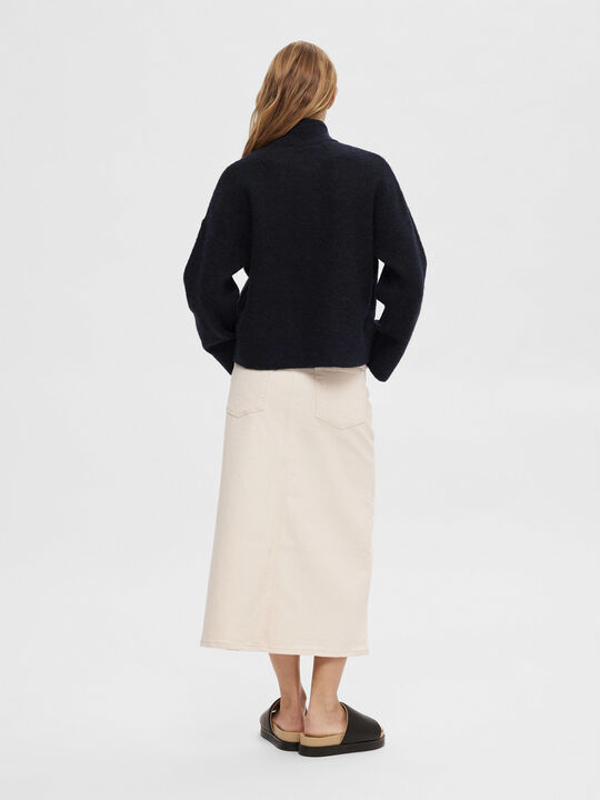 SLFSIA RAS LS ALPACA BLEND KNIT ZIPPER CARDIGAN