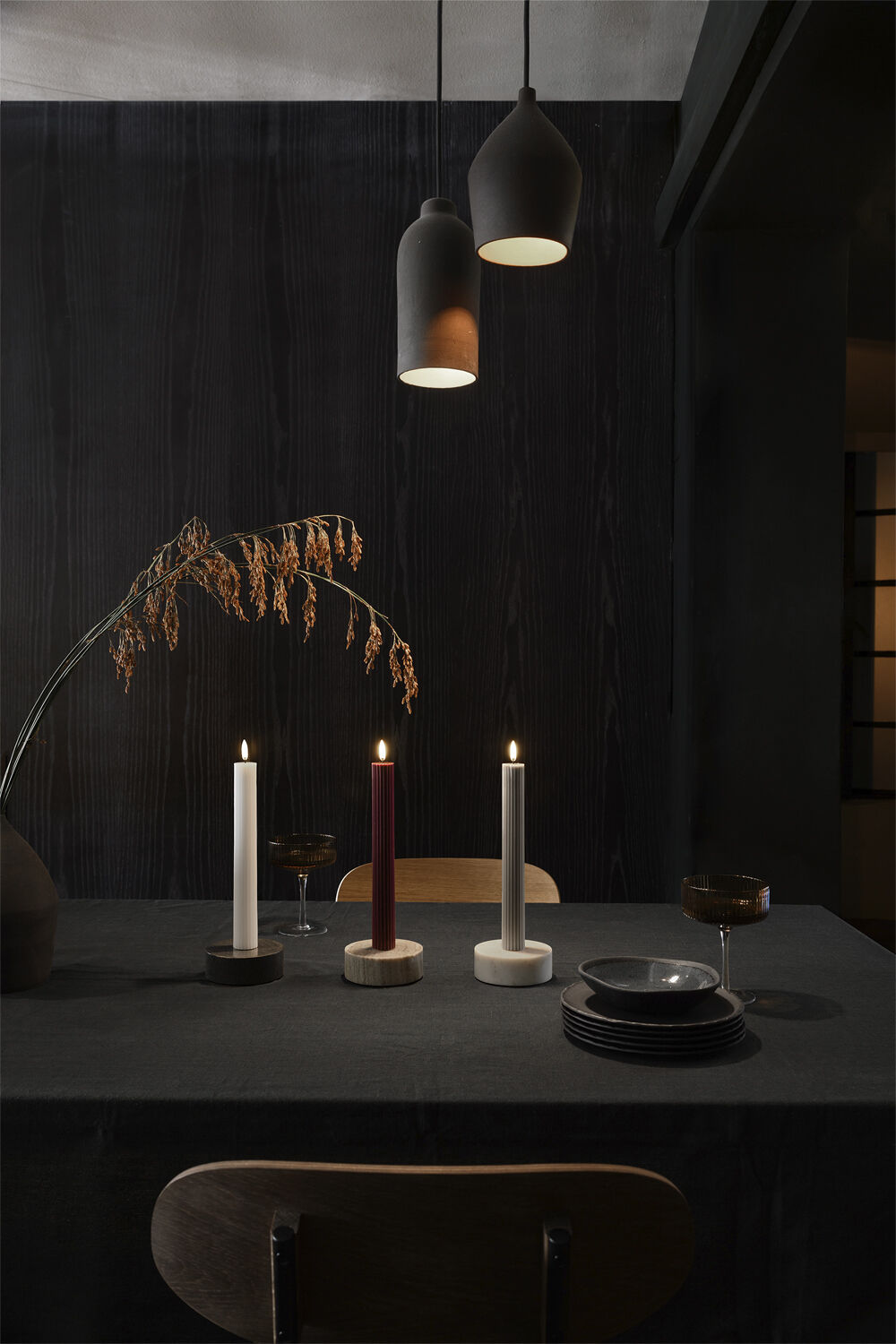 Marble base Candleholder, White, 3,5x10 cm