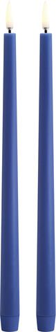 LED pillar candle, Royal blue, Smooth, 2,3x32 cm / 2-pack