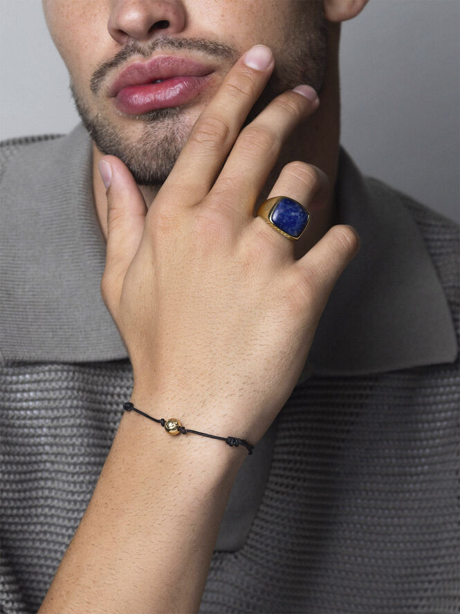 Gentlemen's Gold Signet Ring with Green Agate