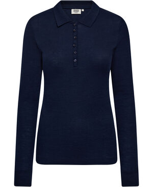Cilla 12 Lang&aelig;rmede polo strik - 100% Merino uld RWS