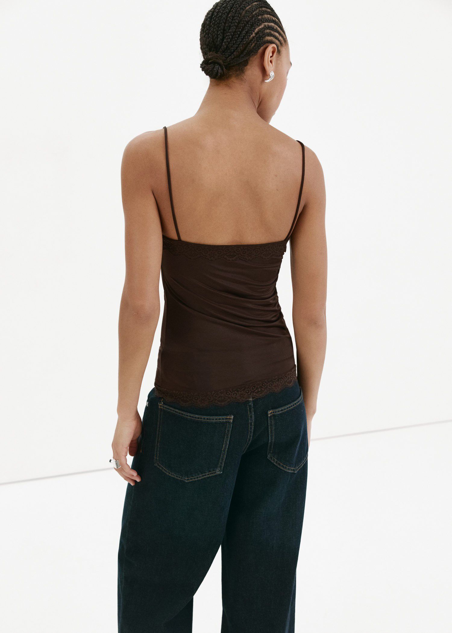 Fitted top with lace detail