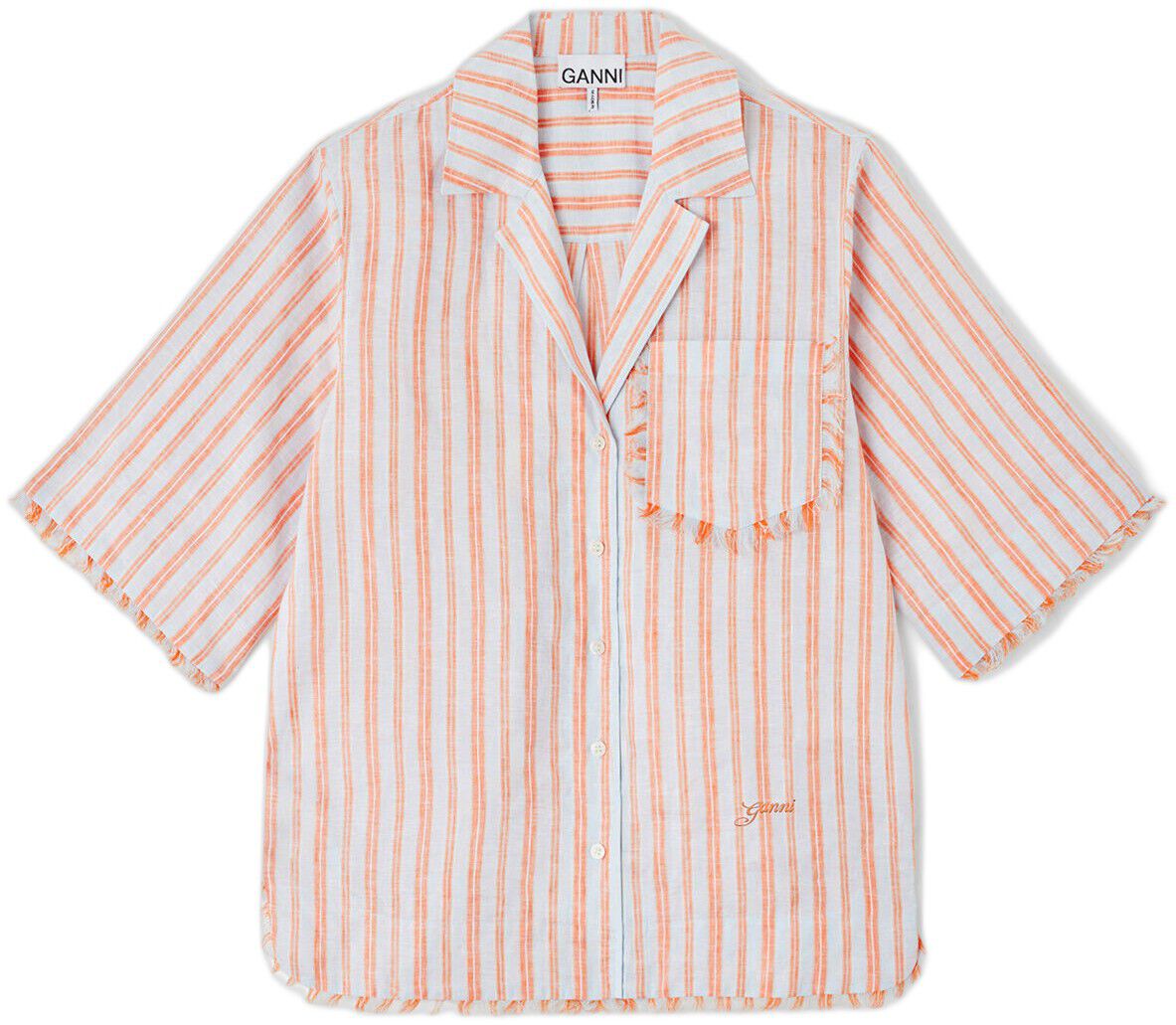 Linen Stripe Bowling Shirt