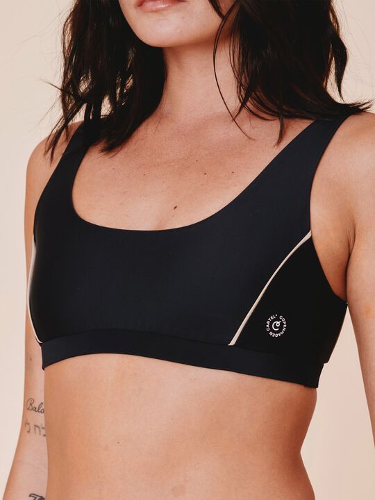 Agung Colorblock sporty bikini top - Nero