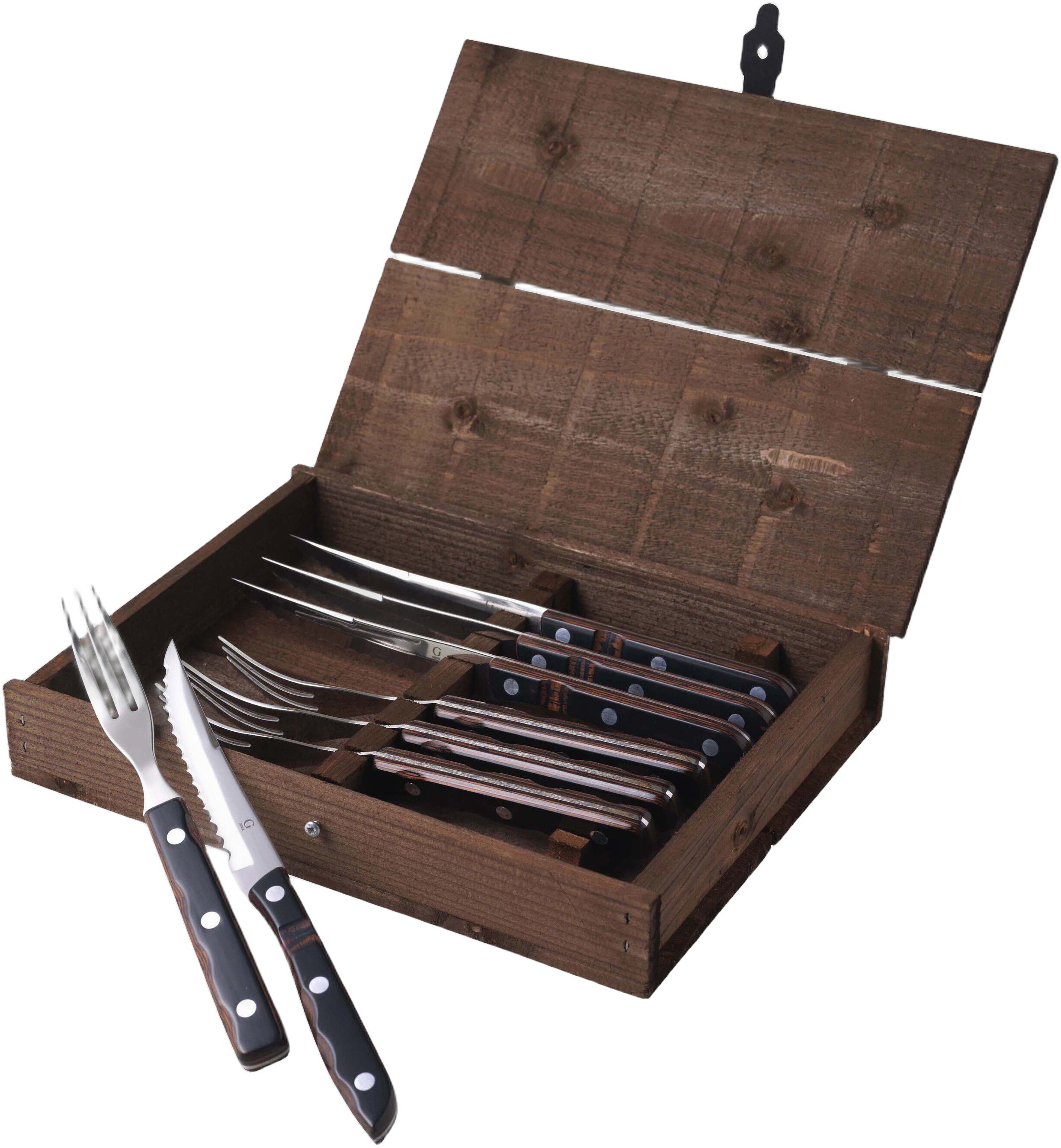 Steakbestick/grillbestick Old Farmer Classic 8 delar Tr&auml;/St&aring;