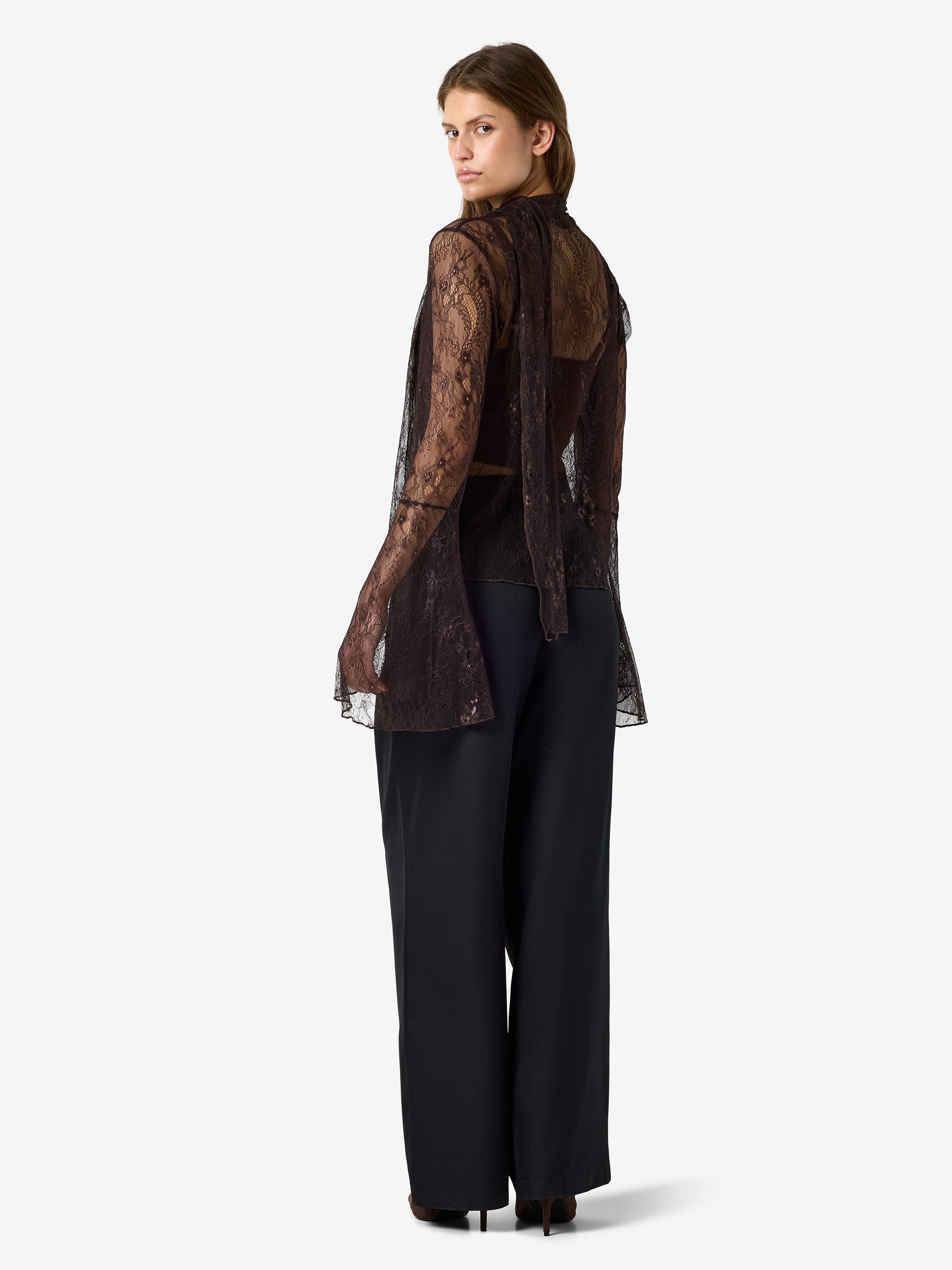 Nmida L/S Lace Scarf Top