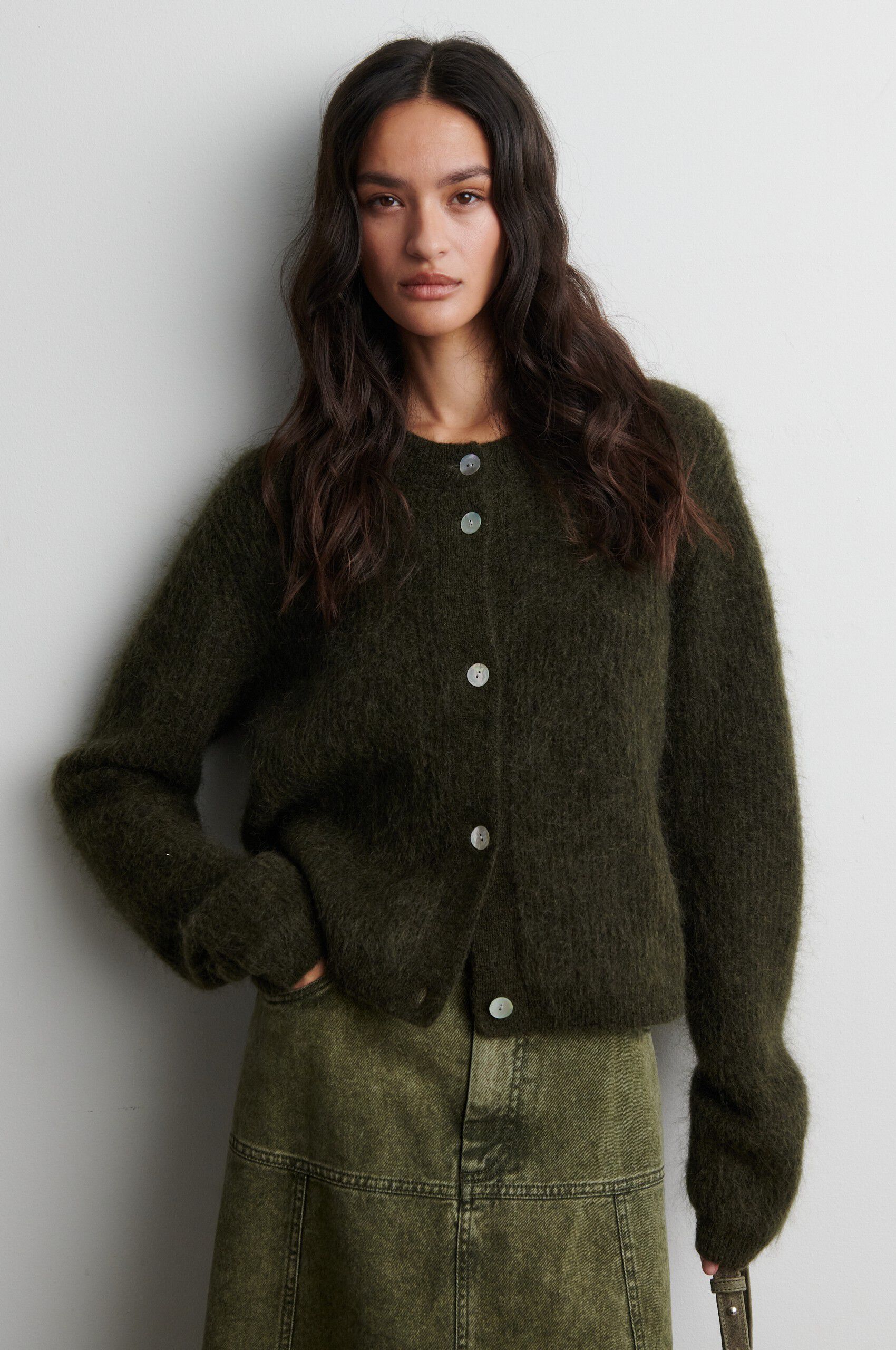 Andrea Knit Rib LS Cardigan