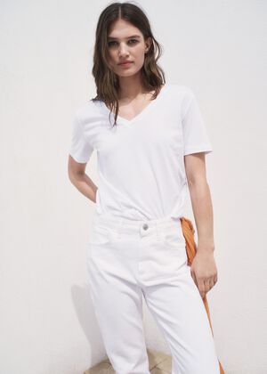 V-neck cotton T-shirt