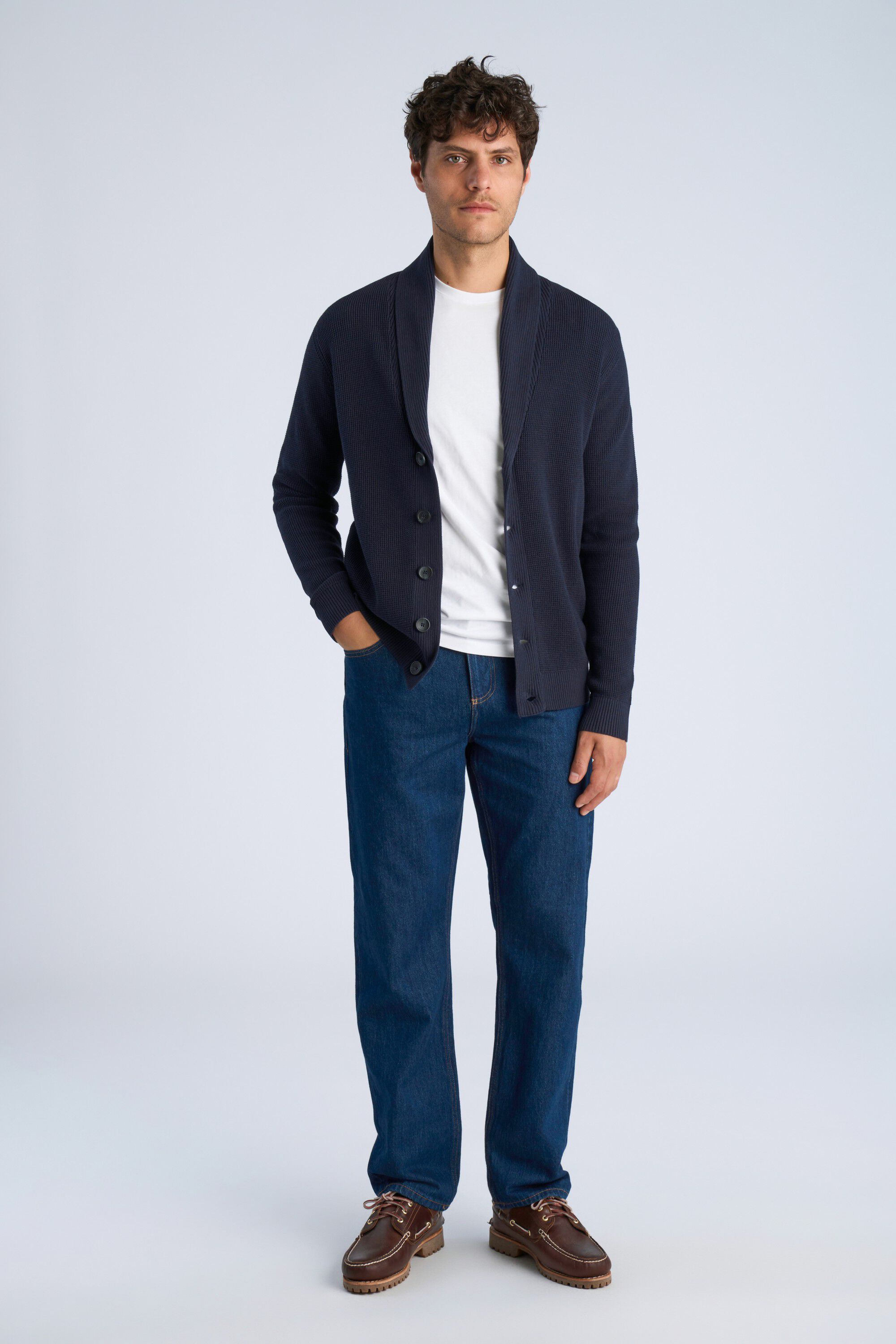 Recycled shawl collar cardigan
