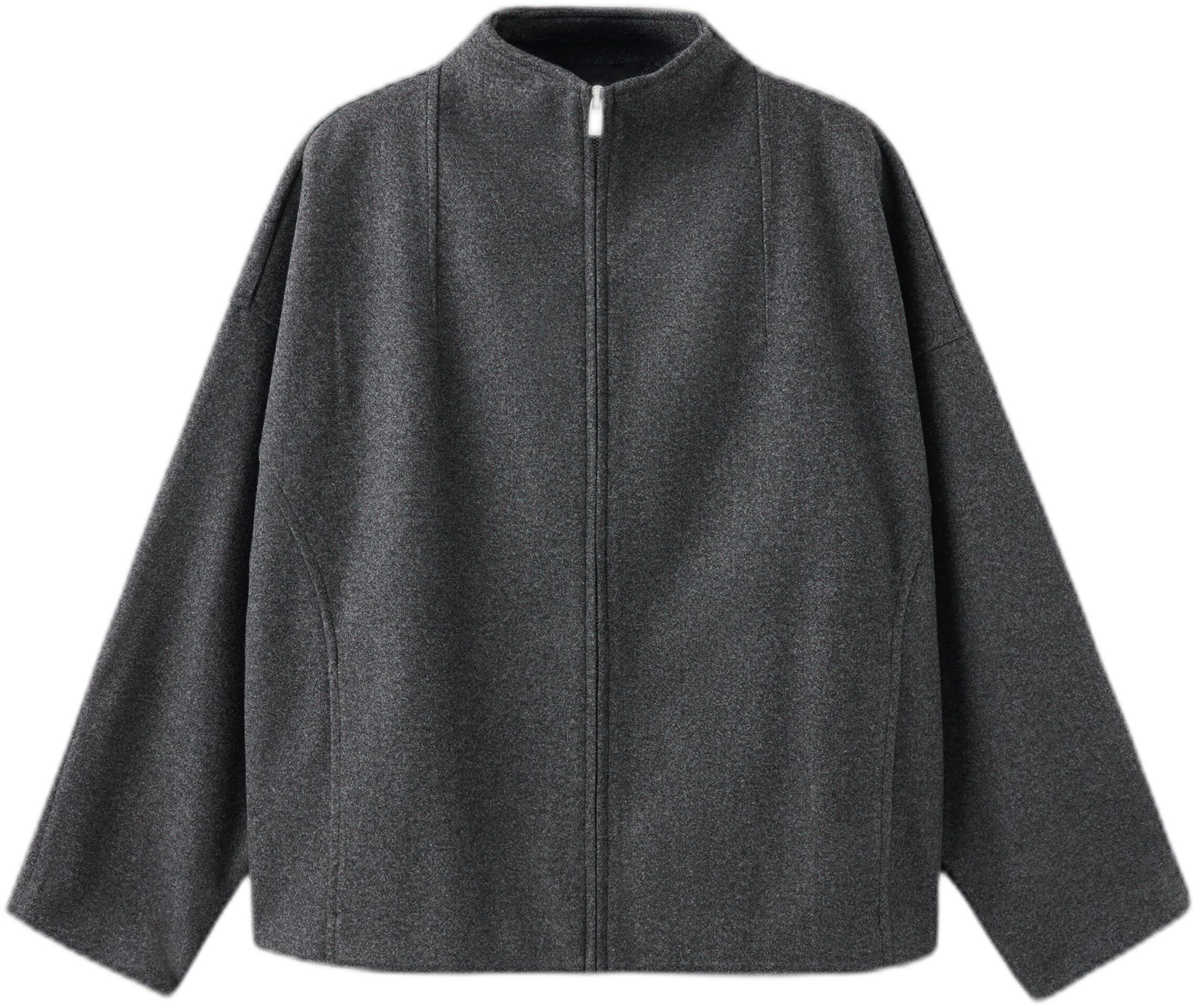 Textured jacket with a high neck