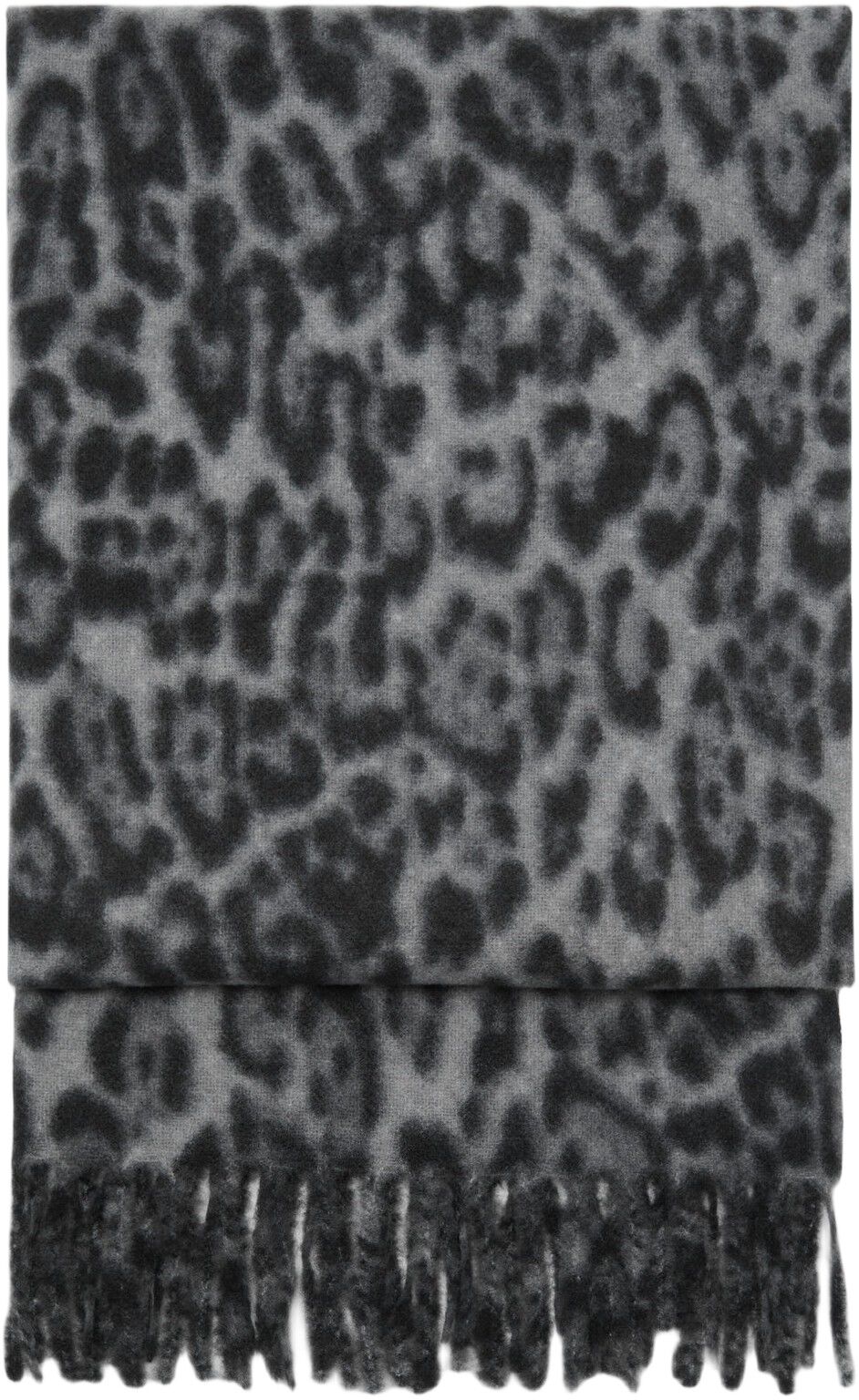 Leopard scarf with fringes