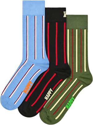 3-Pack Vertical Stripe Socks