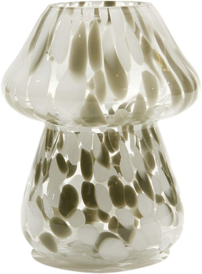 Vase m/pletter D16x18cm glas GF