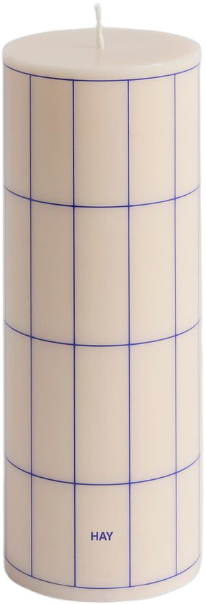 Column Candle-Medium-Off-white with blue grid check