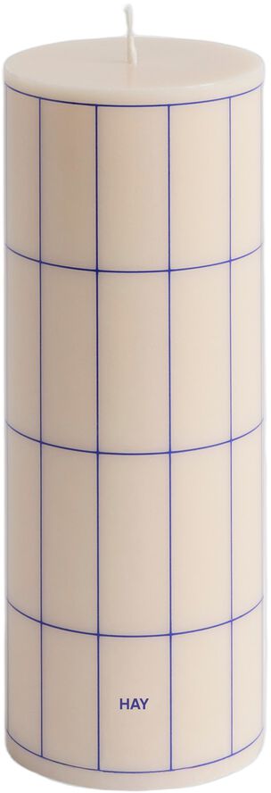 Column Candle-Medium-Off-white with blue grid check