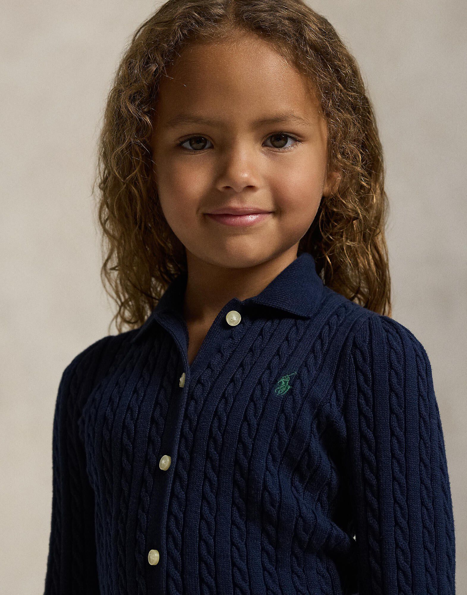 Cotton Polo Cardigan & Skirt Set