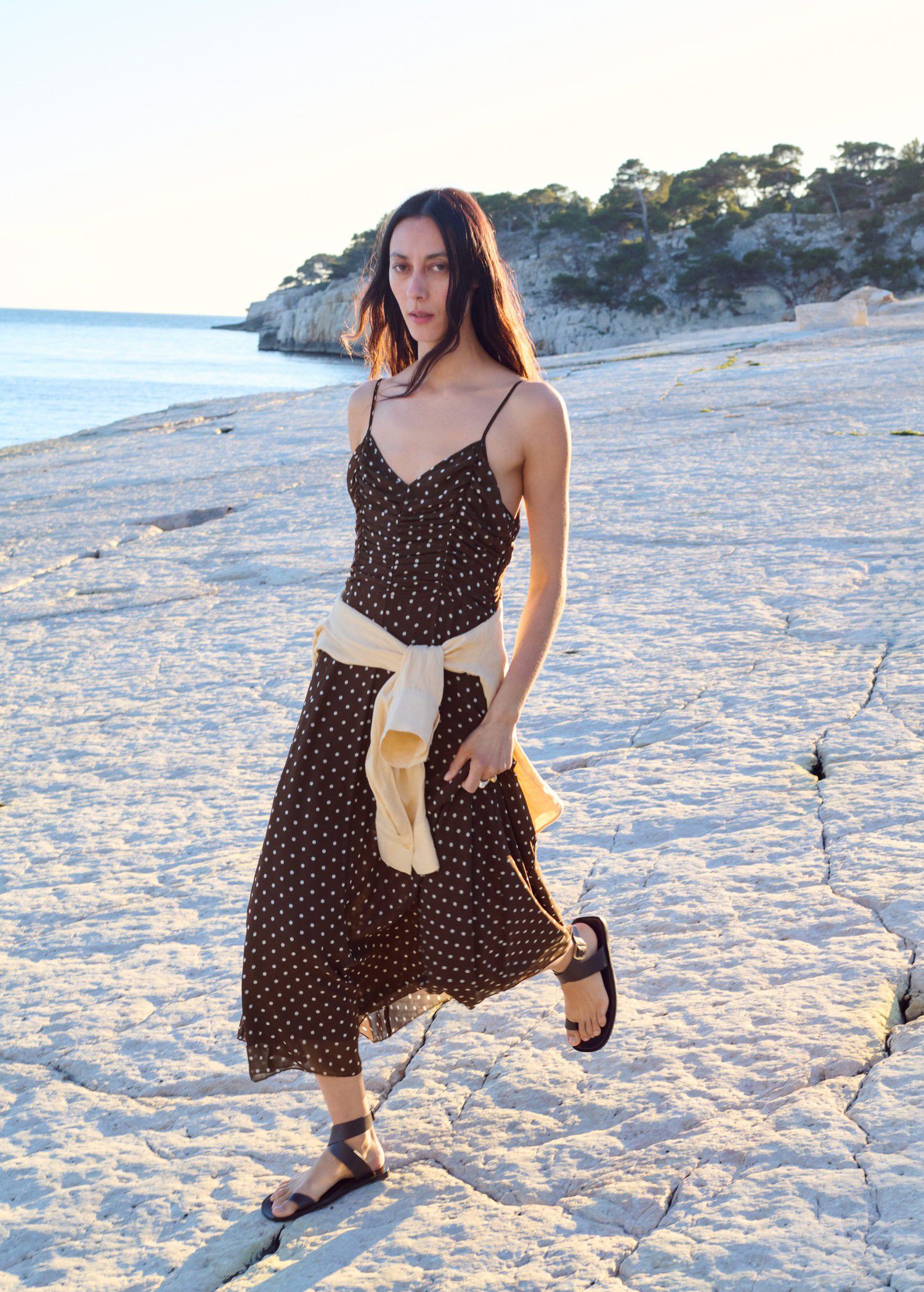 Polka dots long dress