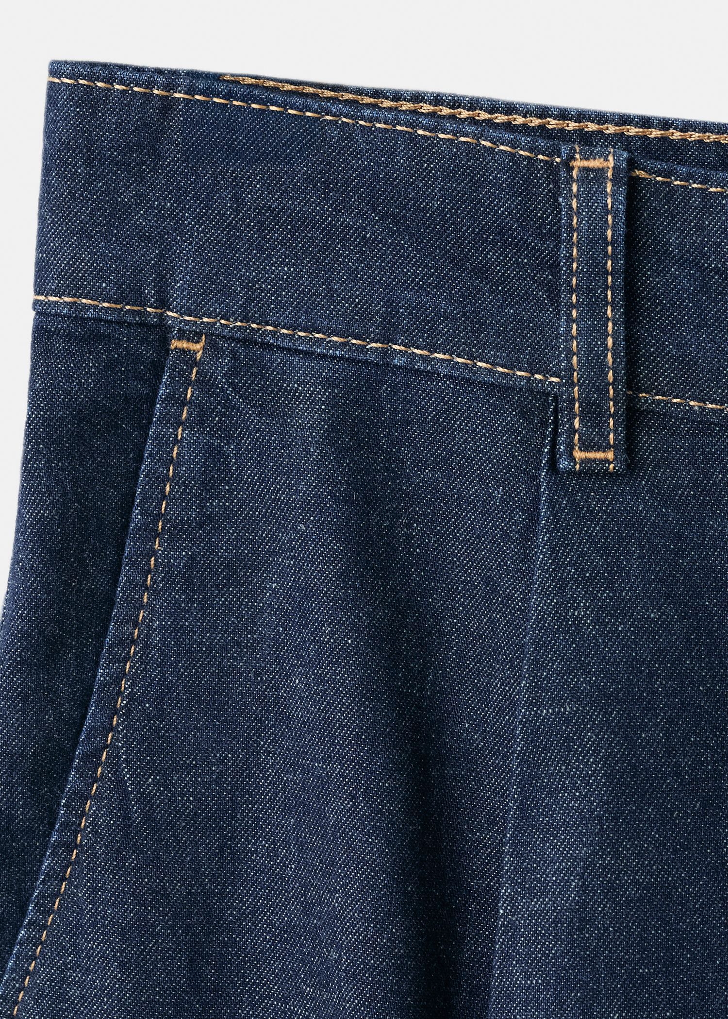 Mid-rise denim bermuda shorts with