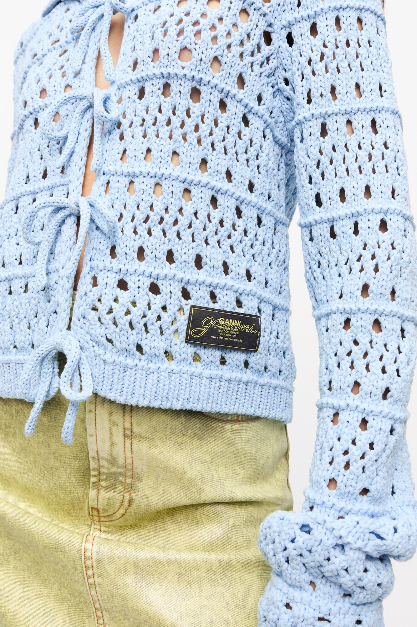 Cotton Mix Tie String Cardigan