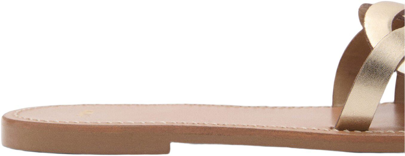 Leather sandals with intertwined st