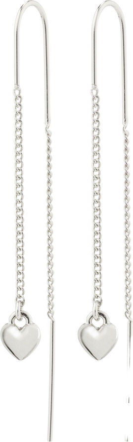 AFRODITTE recycled heart chain-earrings silver-plated