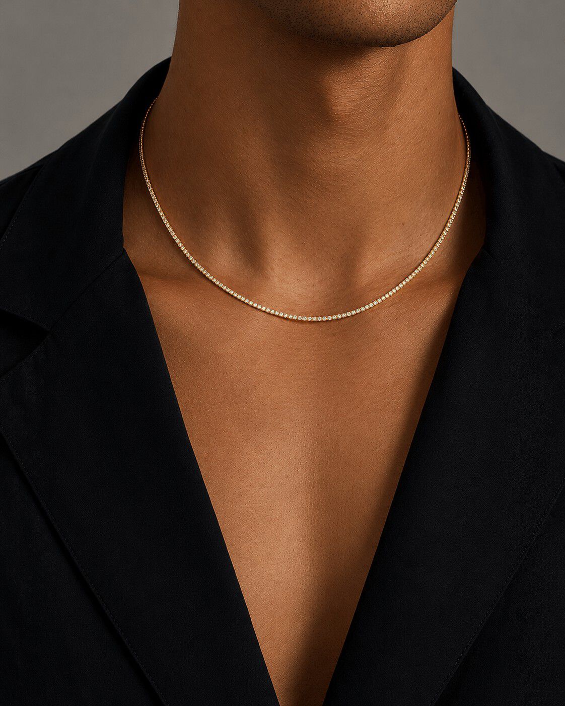 Mini Tennis Necklace in Gold