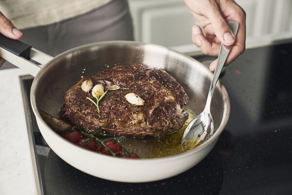 Stekpanna, 28 cm, 18/10 Rostfritt stål, Keramisk beläggning