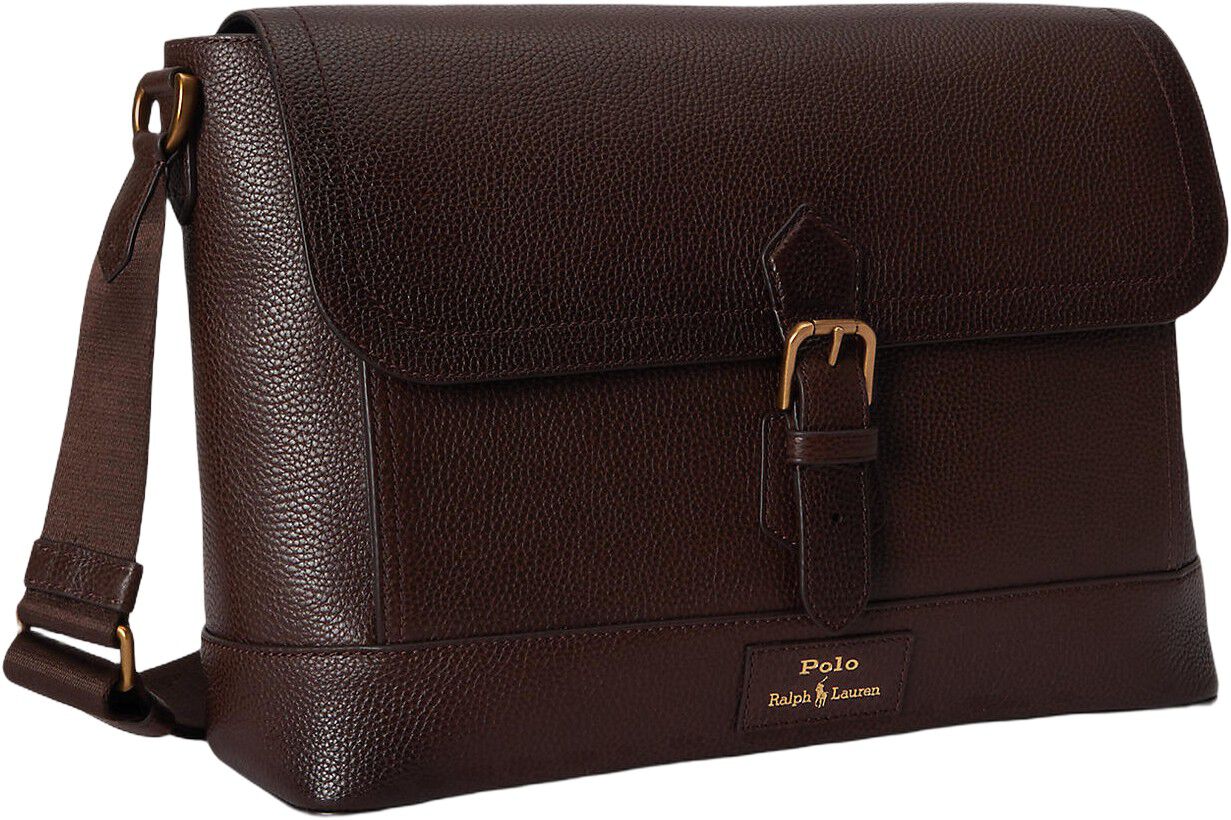 Pebbled Leather Messenger Bag