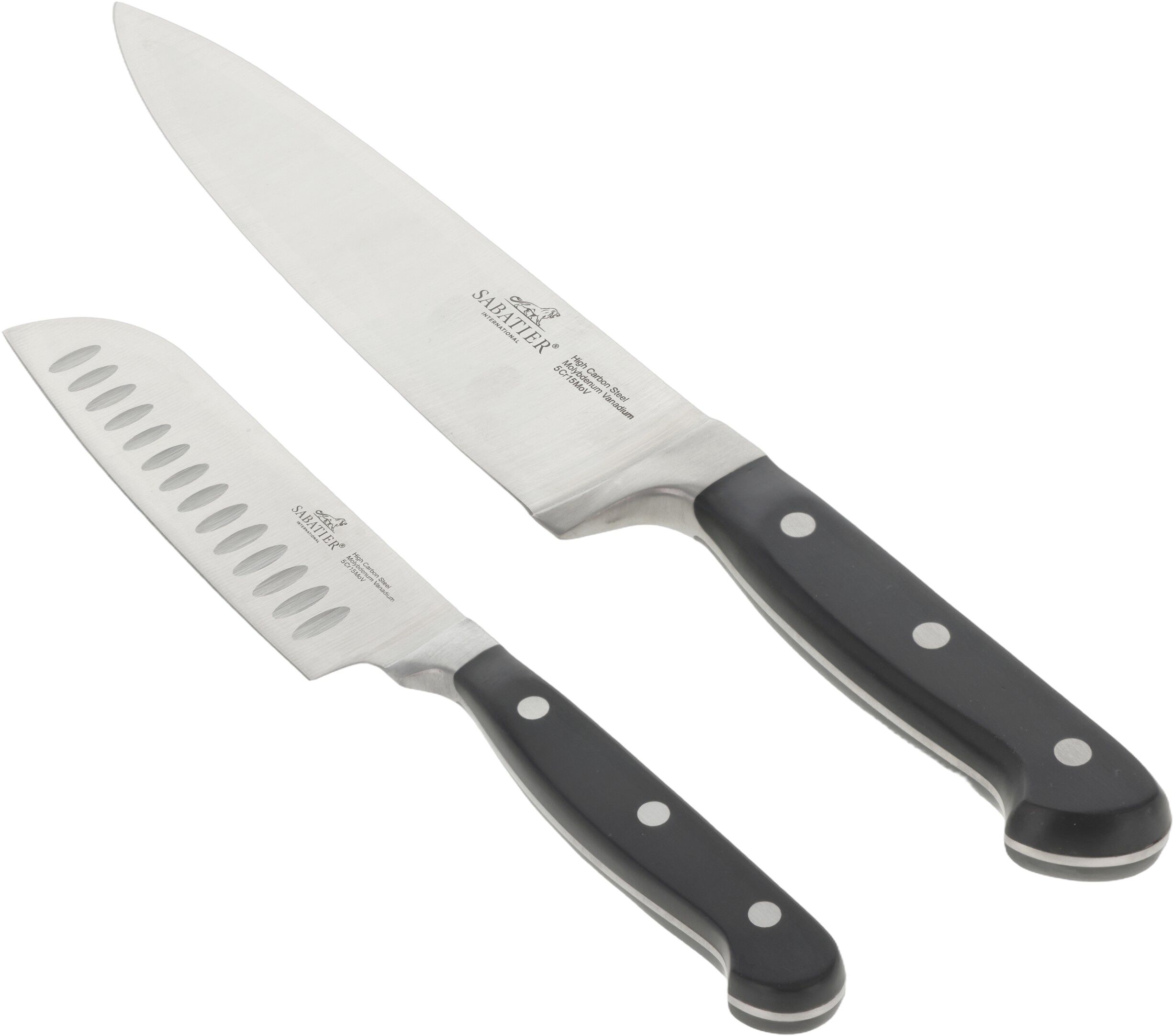 Knivset Pluton 2 delar St&aring;l/Svart