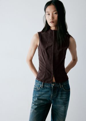 Tailored waistcoat with hook-and-ey
