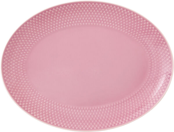 Rhombe Color Ovalt serveringsfad 28.5x21. 5 rosa