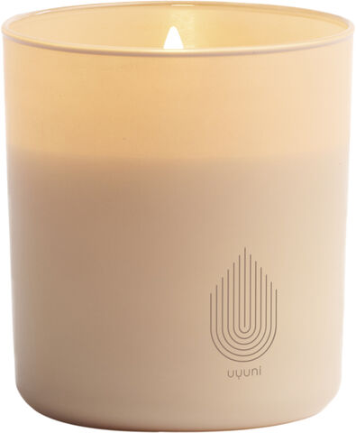 Glass Candle, Beige, 9,2x10,2 cm