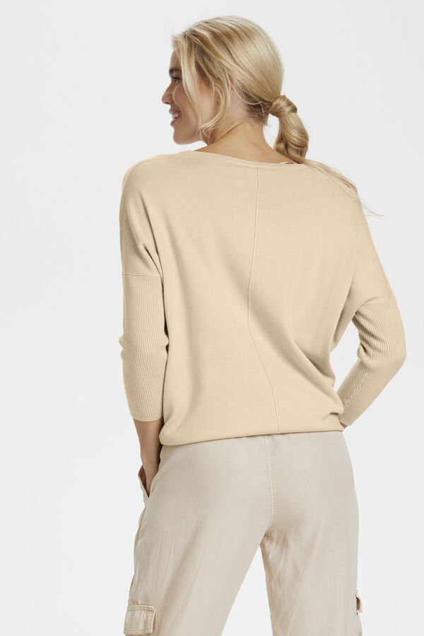 A2561, KNIT BLOUSE W RIB SL