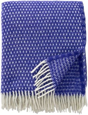 Uldplaid Dots Clematis blue