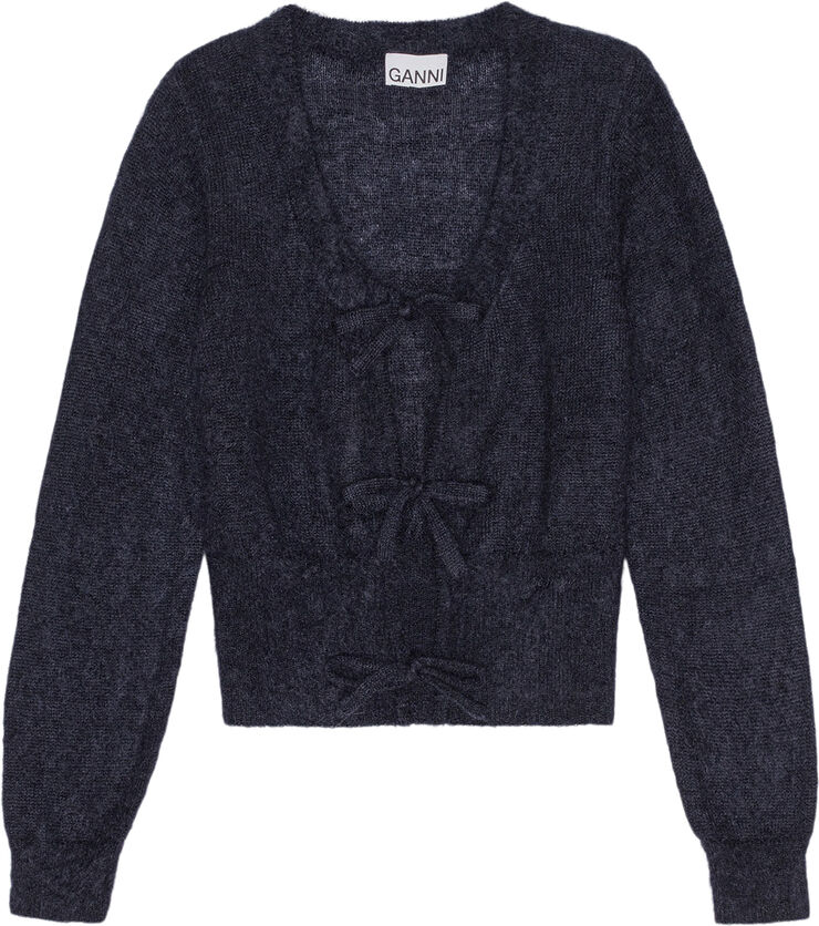 Light Mohair Tie String Cardigan