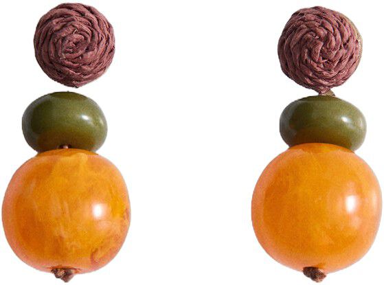 Combined resin hanging earrings