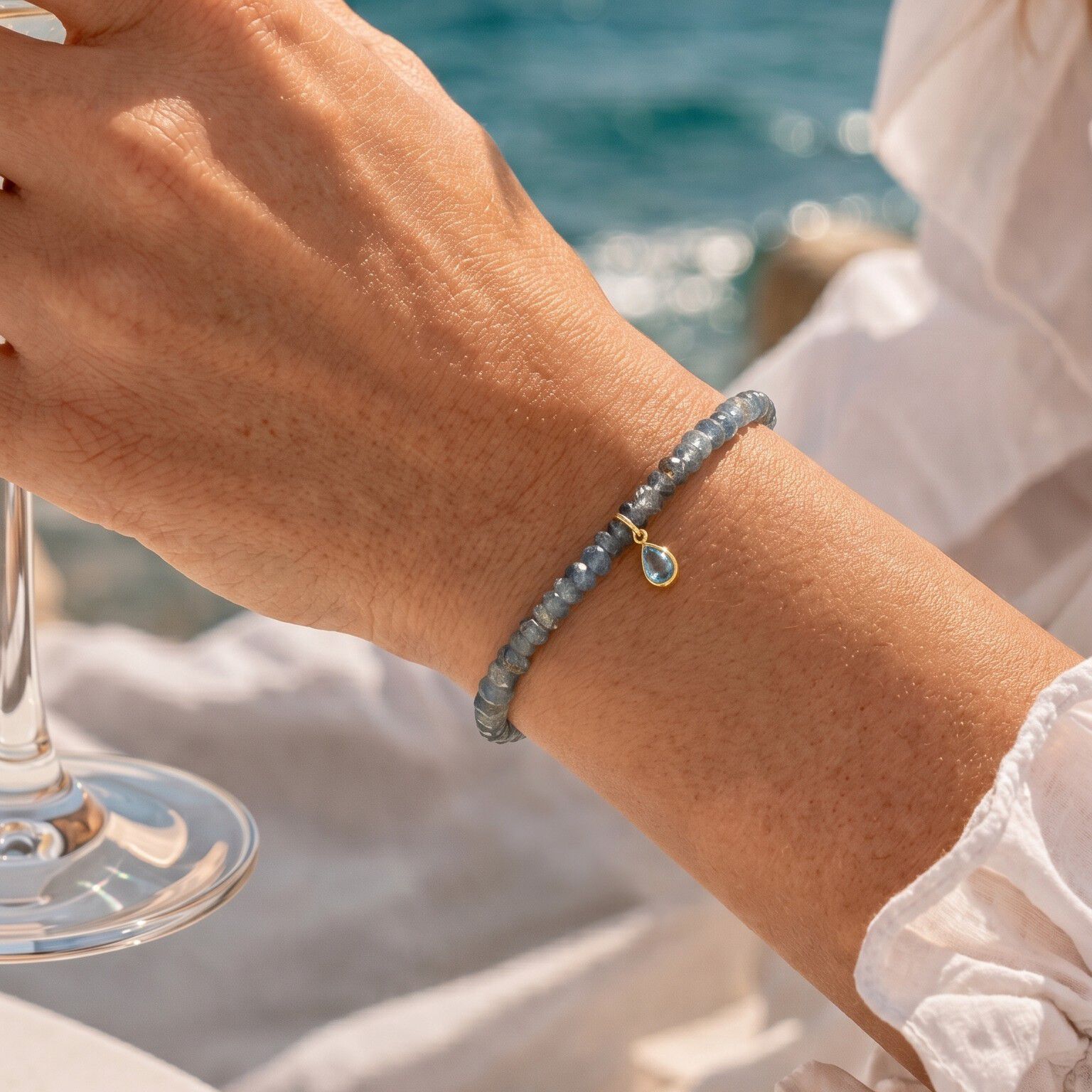 Blue Topaz Water Drop Bracelet