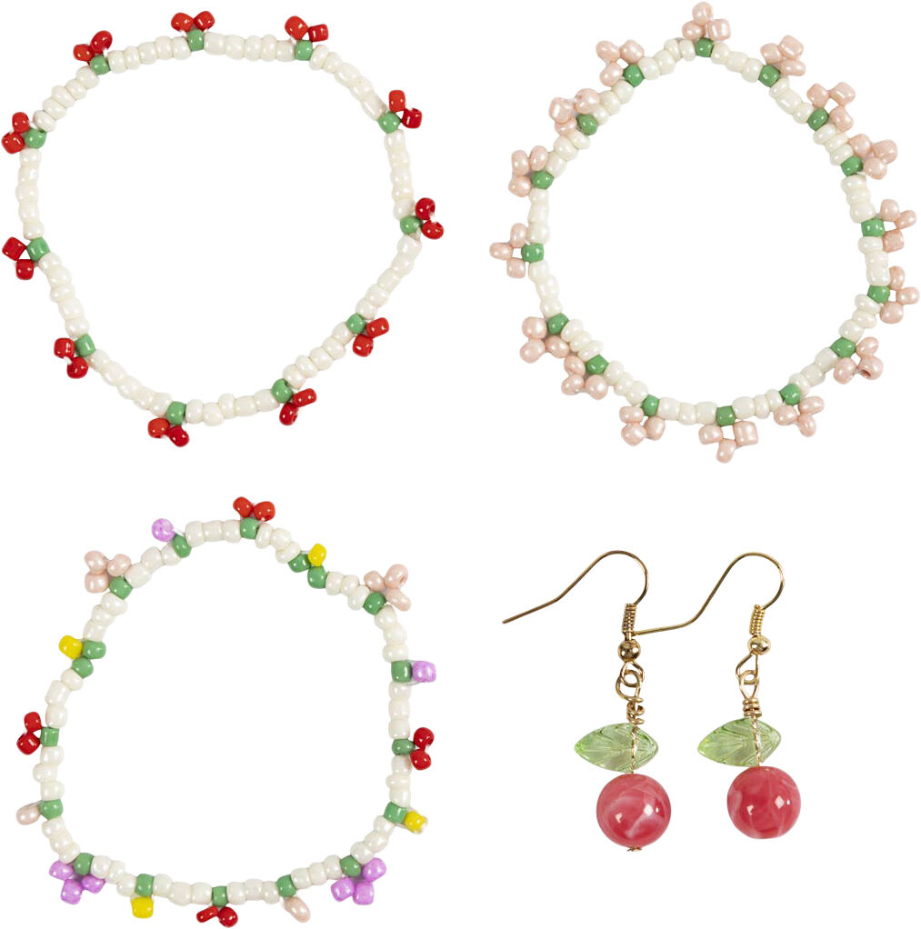 Mini DIY Kit Smykker, Elastikarmb&aring;nd og &oslash;rering