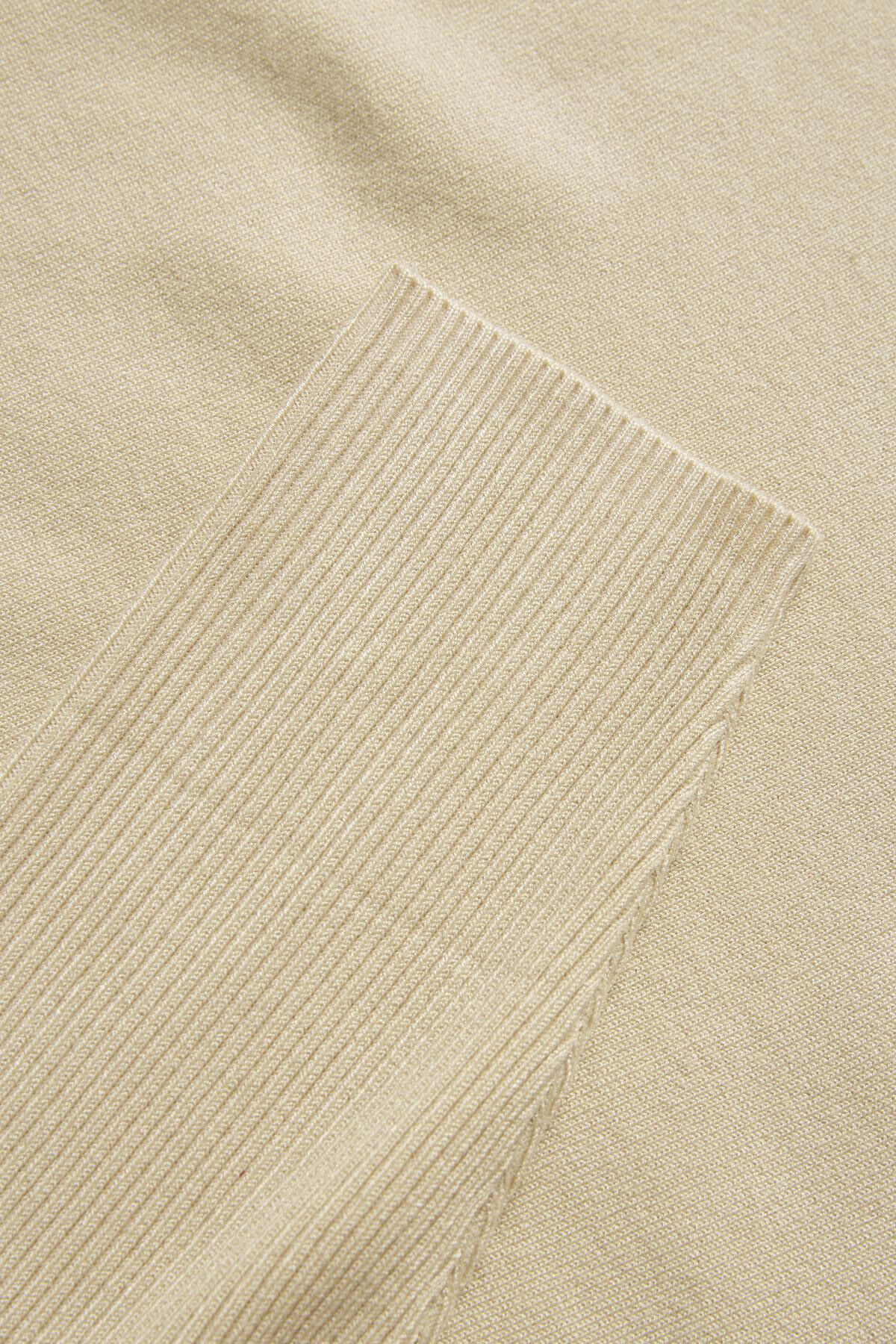 A2561, KNIT BLOUSE W RIB SL