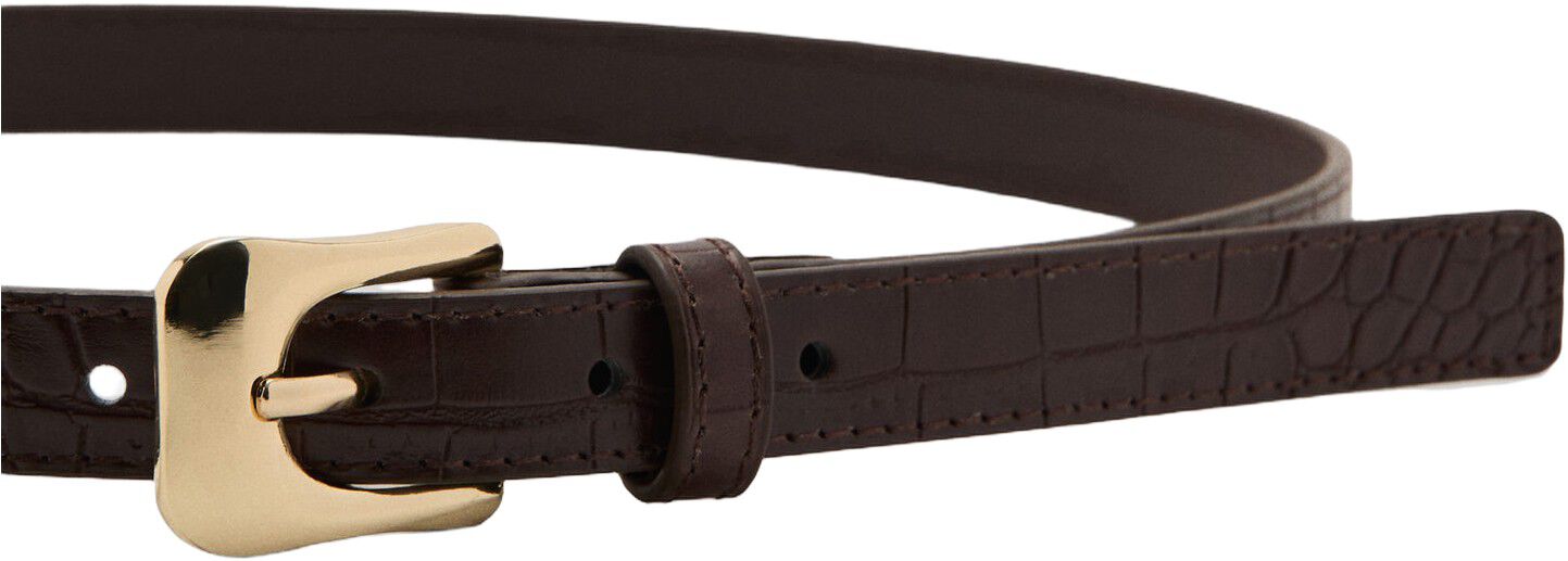 Croco faux-leather belt
